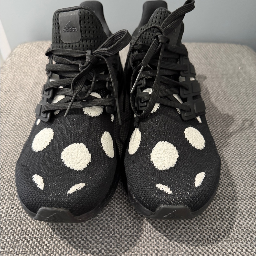 adidas Black Sneakers with White Polka Dot Pattern